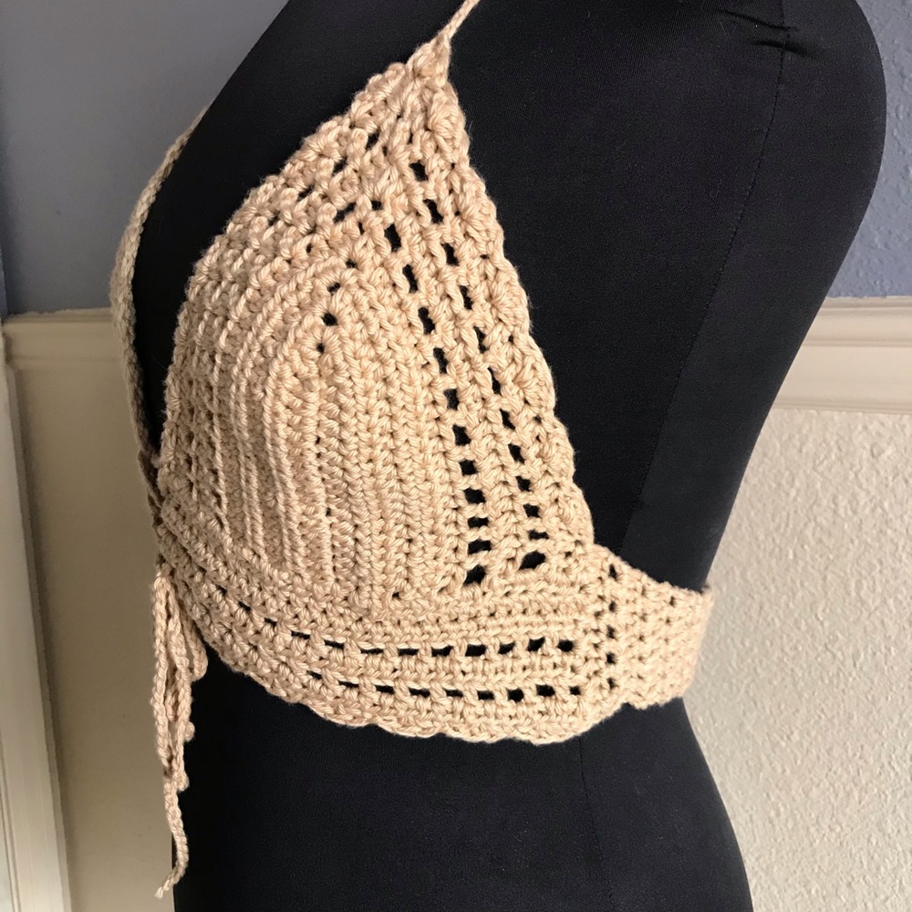 Plus Size Crochet Bralette Handmade - Picture 3 of 7